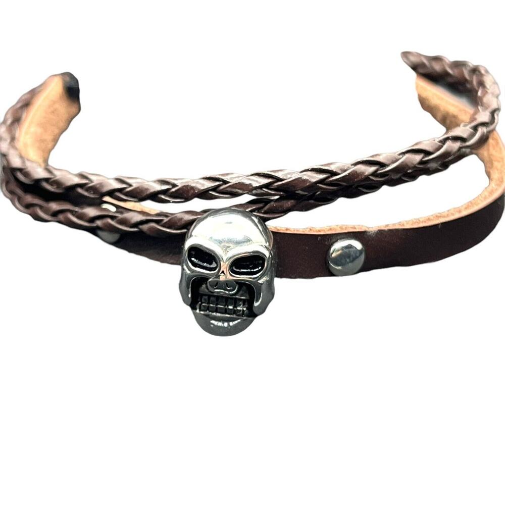 Luchador Skull Bracelet Brooklyn Exchange Stainless Steel Black Bracelet 9" Long